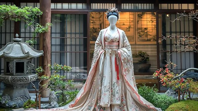 hanfu floral patterns video chinse attire