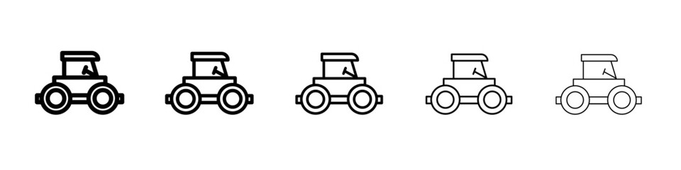 Road roller icon flat illustration set logo