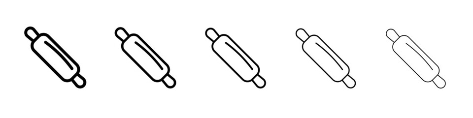 rolling pin icon flat illustration set logo