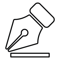 fountain pen line icon design. fountain pen thin black outline symbol vector illustration. editable stroke icon on transparent background.