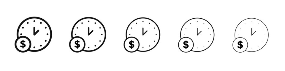 Save time icon flat illustration set logo