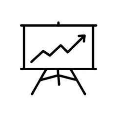 Minimal Line Art Presentation Board with Growth Chart Icon