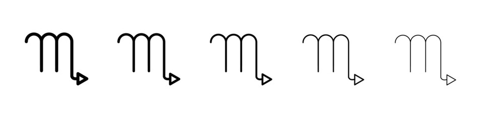 Scorpio zodiac sign icon flat illustration set logo