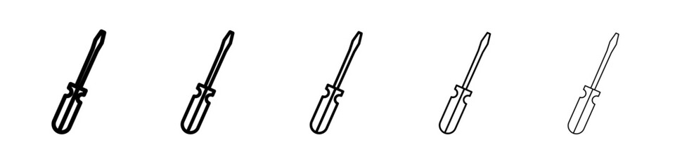 Screwdriver icon flat illustration set logo