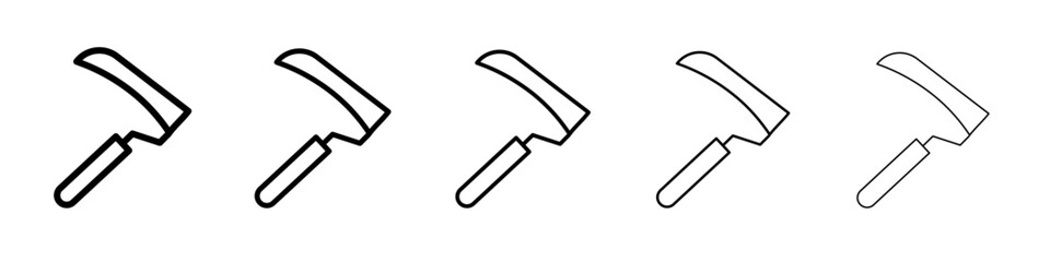 Scythe icon flat illustration set logo