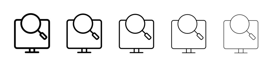 Search online icon flat illustration set logo