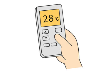 Air Conditioner Remote Control Set to 28&deg;C
