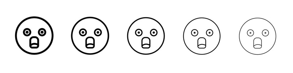 Fototapeta premium Shocked face icon flat illustration set logo