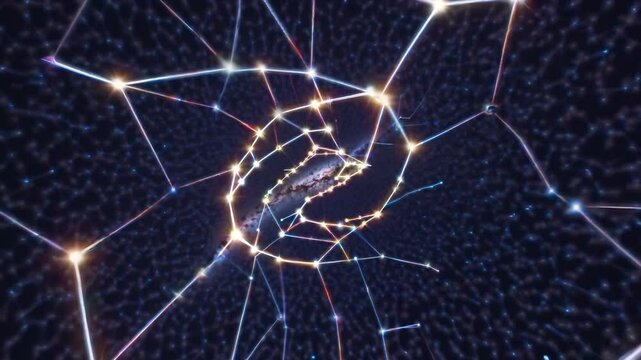 Abstract cosmic web of stars and connections in dark space  