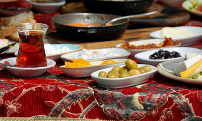 turkish meze in a restaurant in istanbul