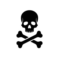 Skull and crossbones icon isolated on transparent background