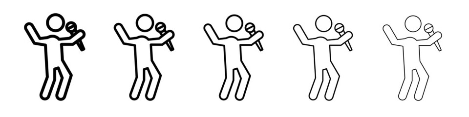 Sing icon flat illustration set logo