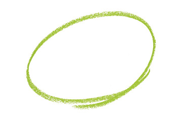 Obraz na płótnie Canvas Green pencil highlight circle mark isolated on transparent background