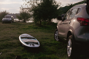 Lakeside Adventure with SUV and Paddleboard