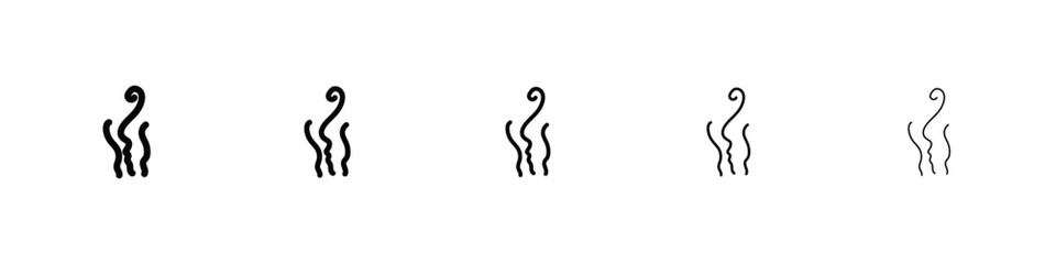 Smoke steam silhouette icon flat illustration set logo