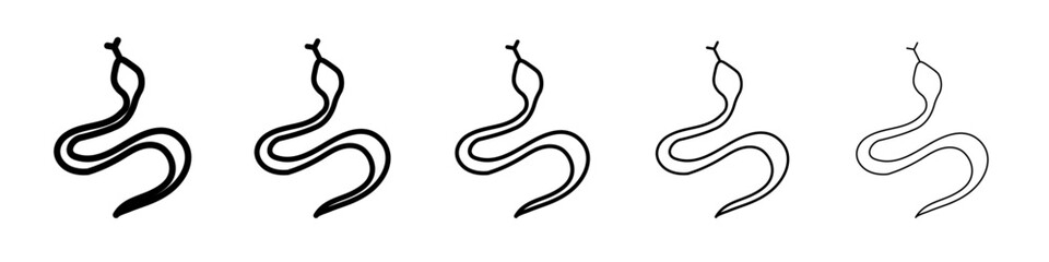 Snake icon flat illustration set logo