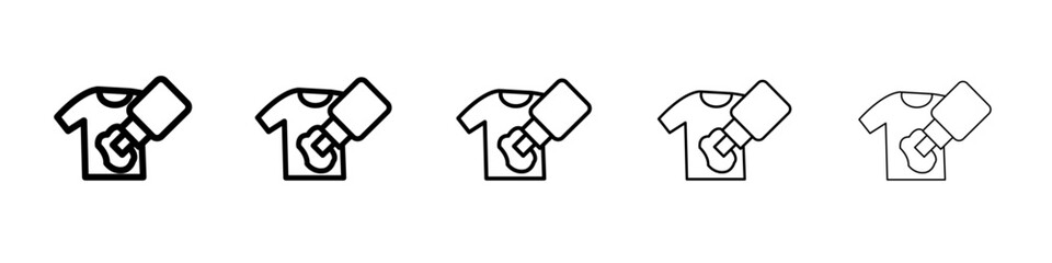 Softener clothes dirt icon flat illustration set logo