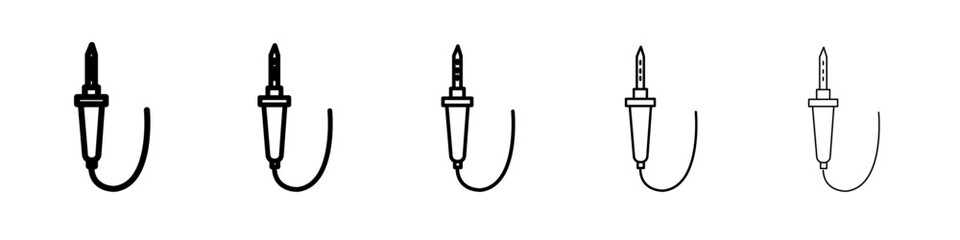 Soldering iron icon flat illustration set logo