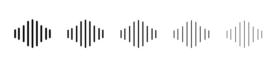 Sound Wave Icon flat illustration set logo