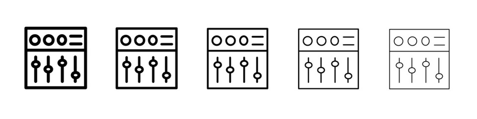 Sound mixer icon flat illustration set logo
