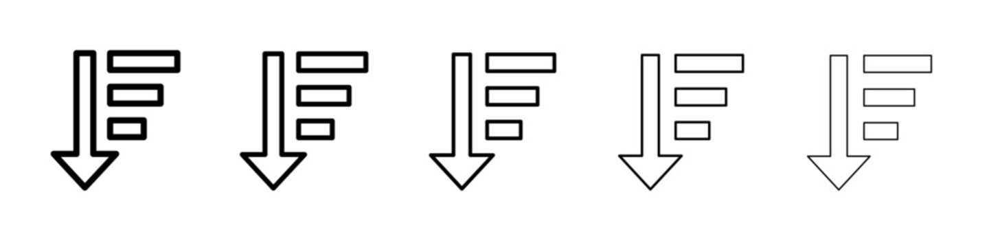 Sort icon flat illustration set logo