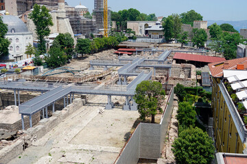 Istanbul, Turkey - Mai 30, 2025: Archaeologists excavate ancient ruins