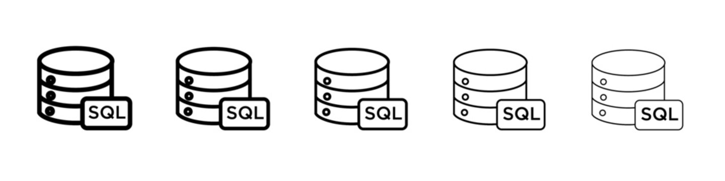 SQL server icon flat illustration set logo