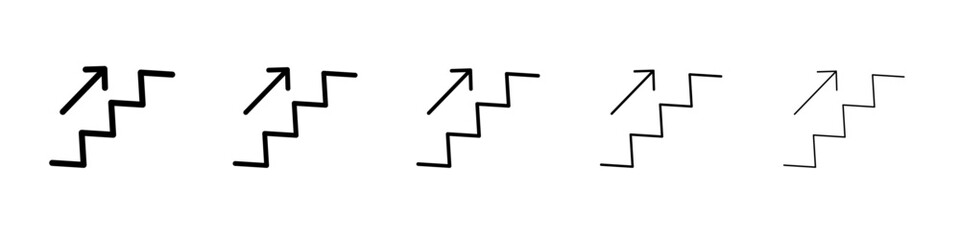 stairs icon flat illustration set logo