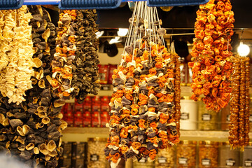 dried vegetables at the grand bazaar in istanbul