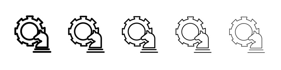 strategy icon flat illustration set logo