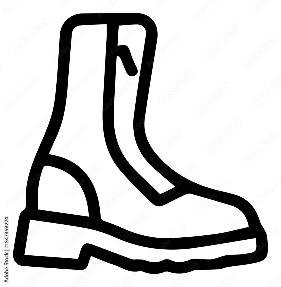 Poster stylized boot icon offers a simple and clear visual representation