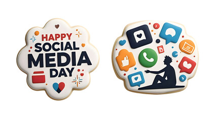 Fototapeta premium Happy Social Media Day: Iconic Celebration Design