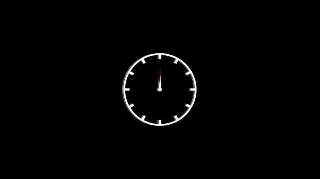 clock face animation video 4k. watch time arrows spinning turning. 24h hours on a black background .video animation .