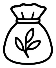 Organic Treasure Sack A Simple Illustration of Natural Riches