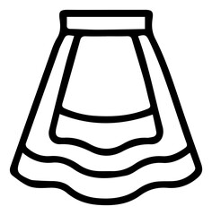 Elegant layered skirt vector design fashion apparel icon style