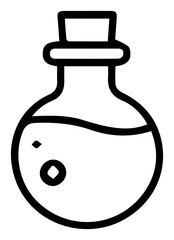 Apothecary Bottle Filled with Liquid in a Minimalist Black and White Style