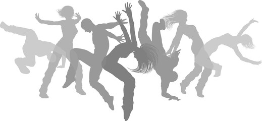 Dancers Silhouette Street Dance Poses Silhouettes