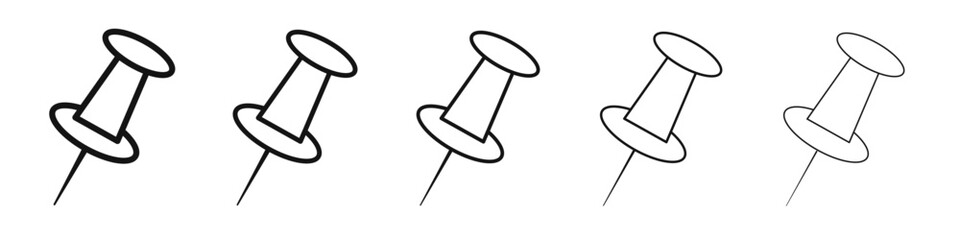 Thumbtack icon flat illustration set logo