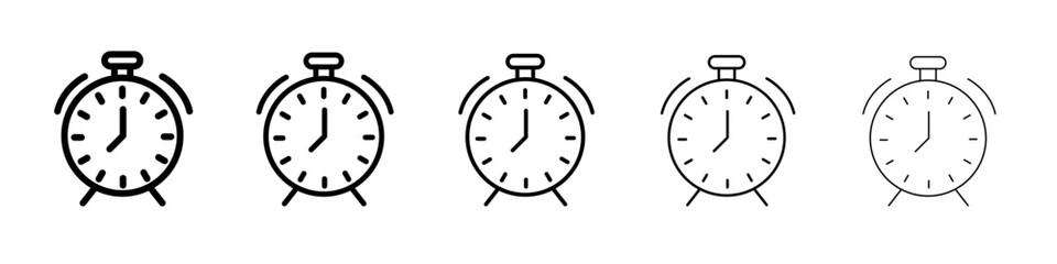 Time clock icon flat illustration set logo