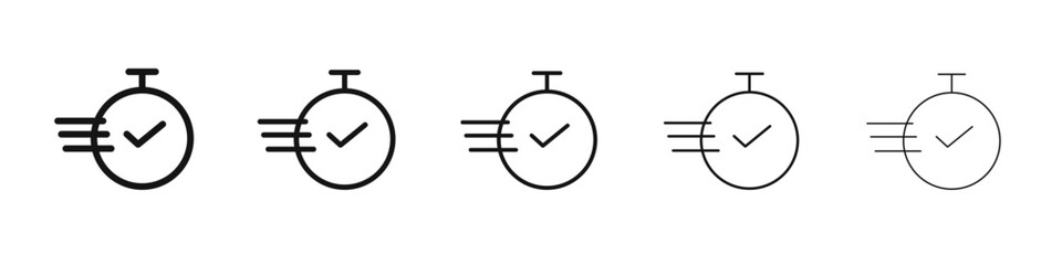 Time fast icon flat illustration set logo