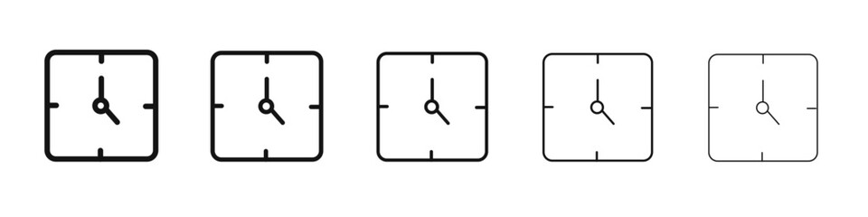Time icon flat illustration set logo
