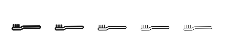 Toothbrush icon flat illustration set logo