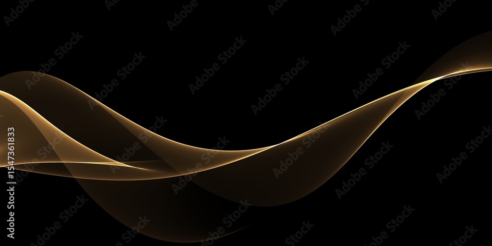 Poster glowing golden magic light effect. graphics of neon lines motion. abstract light lines of movement a