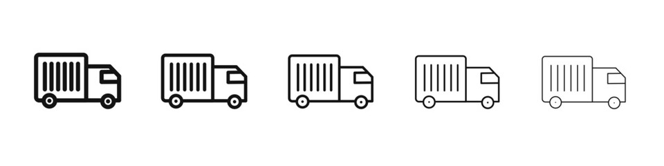 Truck icon flat illustration set logo