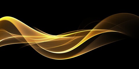 Glowing golden magic light effect. Graphics of neon lines motion. Abstract light lines of movement and speed.