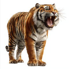 Obraz premium Majestic Tiger Roaring in the Wild , isolated on white background png