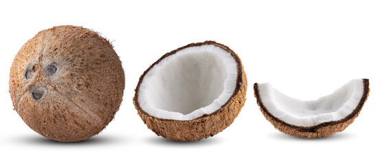 coconut isolated on transparent png (Image from camera)