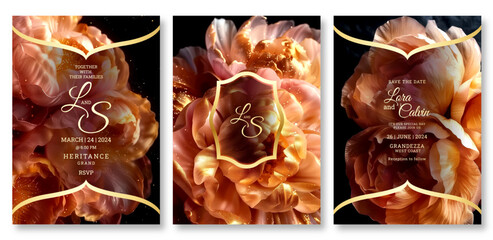 Luxury floral wedding invitation template, business brochure template, flyer design, universal background, versatile vector background, creative brochure template, party invitation template