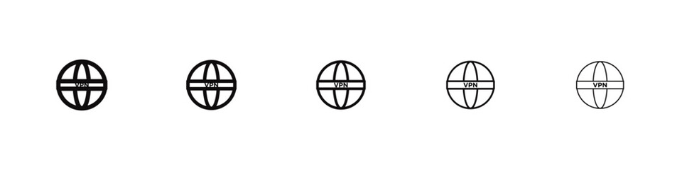 Vpn icon flat illustration set logo