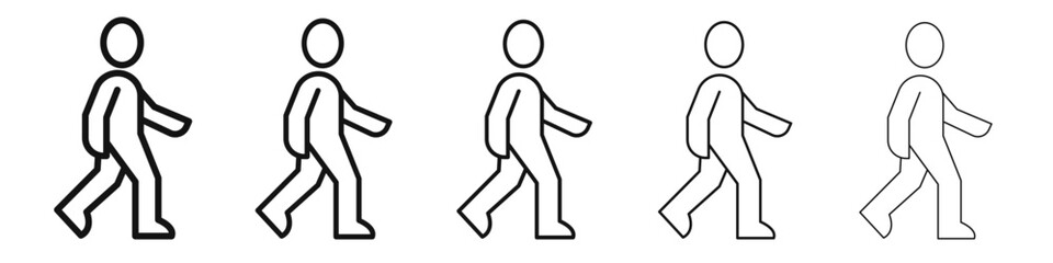 Walk icon flat illustration set logo